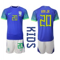 Dres Brazília Vinicius Junior #20 Preč pre deti MS 2022 Krátky Rukáv (+ trenírky)